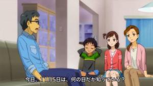家族で津波防災の日について話すシーンの画像