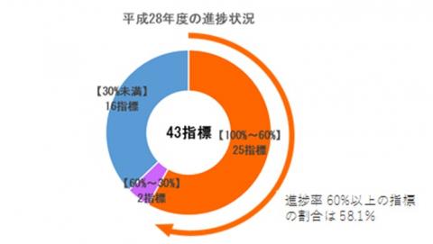 平成28年度の進捗状況のグラフ 平成28年度の進捗状況のグラフ