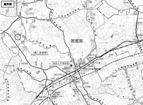 急傾斜地崩壊危険区域（匝瑳市吉田 谷1）箇所図