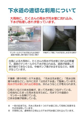 下水道の適切な利用について（表面）