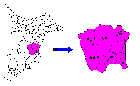 長生支庁管内図