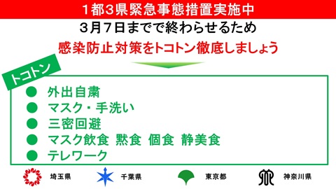 一都三県緊急事態措置実施中その２
