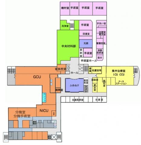 周産期センター3階平面図 周産期センター3階平面図