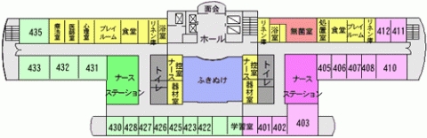 入院棟4階平面図 入院棟4階平面図
