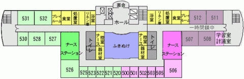 入院棟5階平面図 入院棟5階平面図