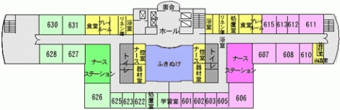 入院棟6階平面図 入院棟6階平面図