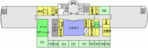入院棟7階平面図 入院棟7階平面図