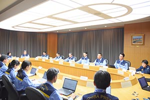 災害対策本部会議の様子