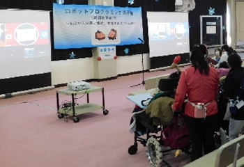 ロボット相撲のオンライン対戦の様子の写真