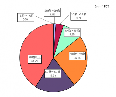 年齢の回答円グラフ