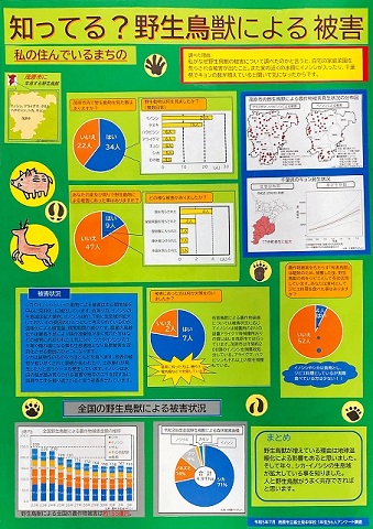 「知ってる？わたしの住んでいるまちの野生鳥獣による被害」作品画像