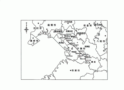 図8人口重心の移動（大正9年～平成17年）