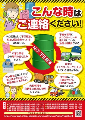 不正軽油防止啓発のチラシのオモテ
